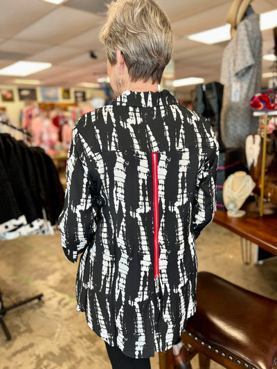 Black Zipper Back Shirt