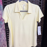 Clear Sunshine Short Slv Collar Top