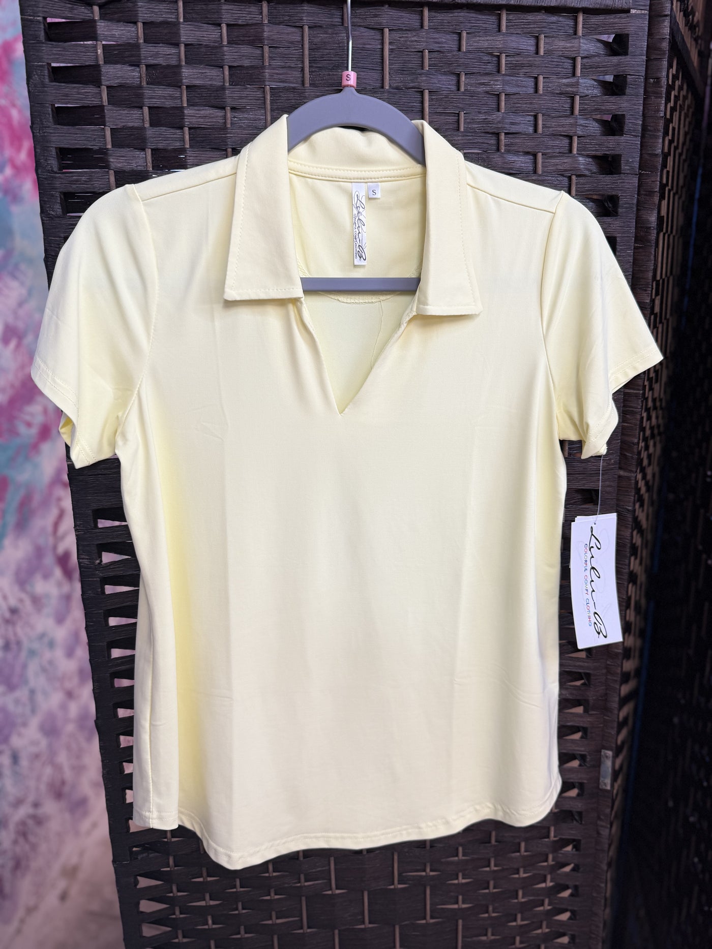 Clear Sunshine Short Slv Collar Top