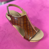 Carly Brown Croco Wedge