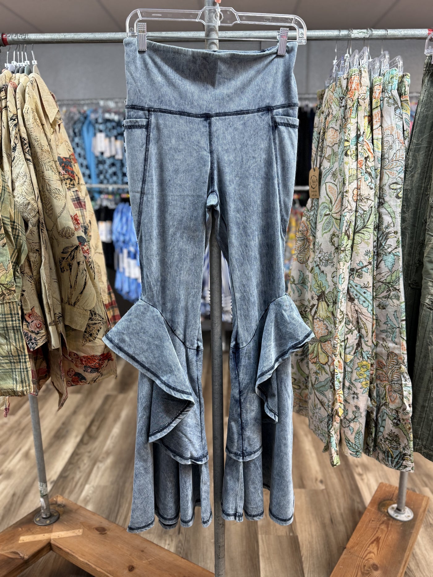 Denim Ruffle Legging