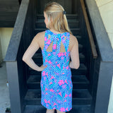 Blue Floral Sexy Dress