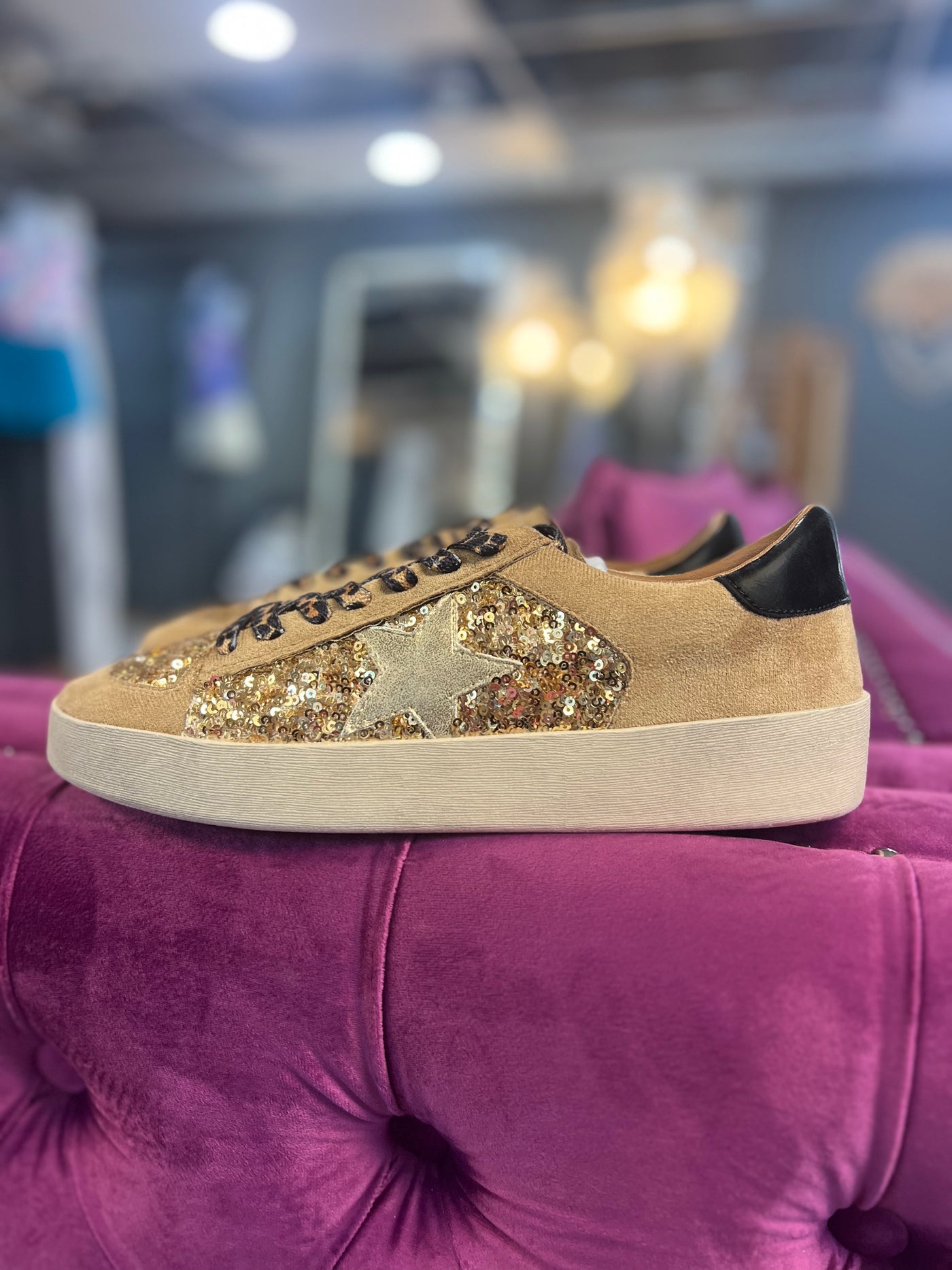 Gold Sequins Sneakers