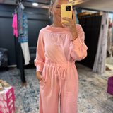 One Shoulder Baby Pink Jumpsuit