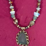 Blue Sea Glass Necklace