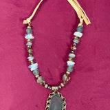 Blue Sea Glass Necklace