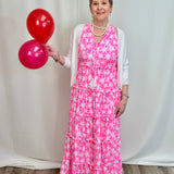 Neon Pink Sleeveless 52" Dress