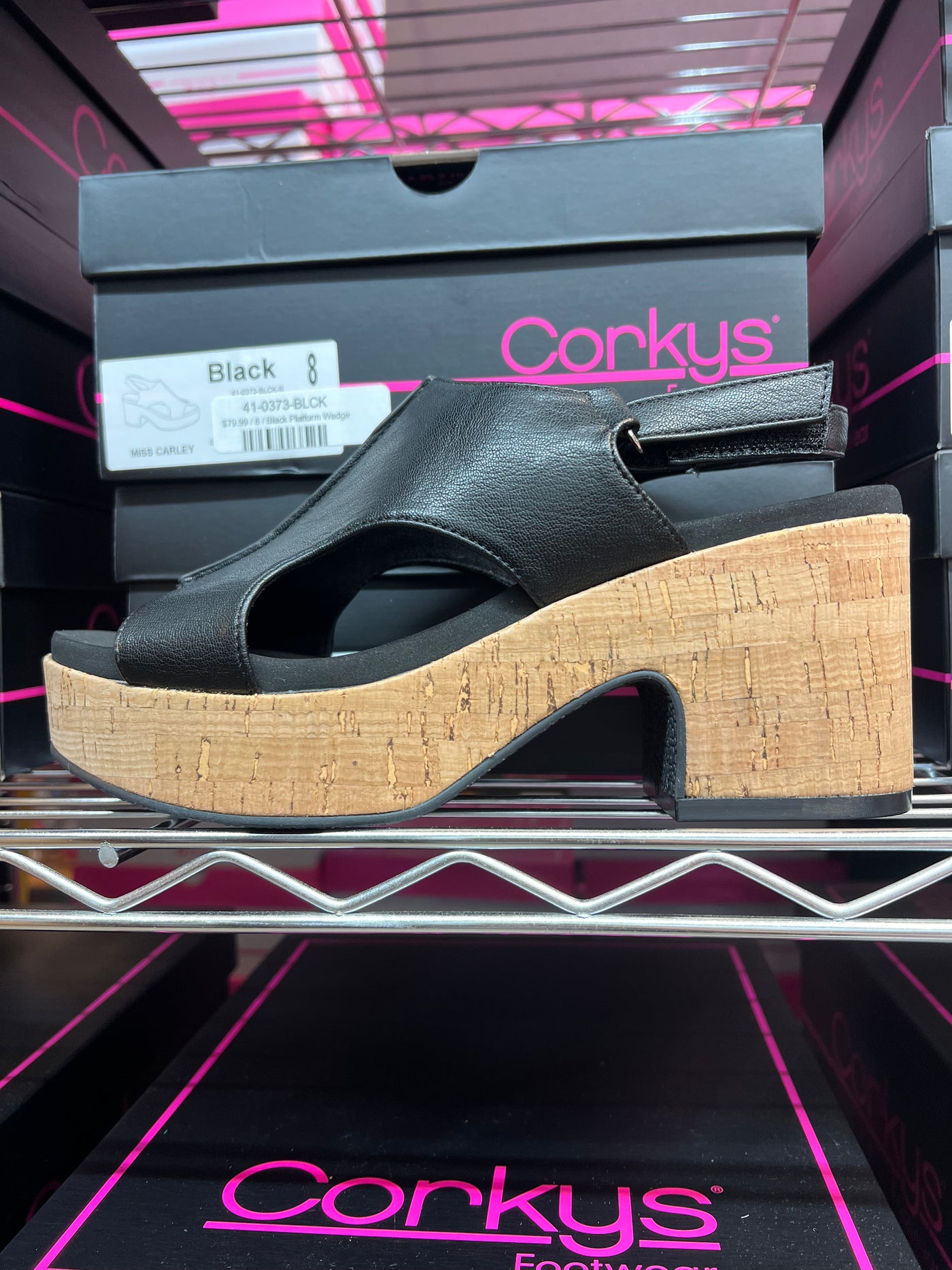 Black Platform Wedge