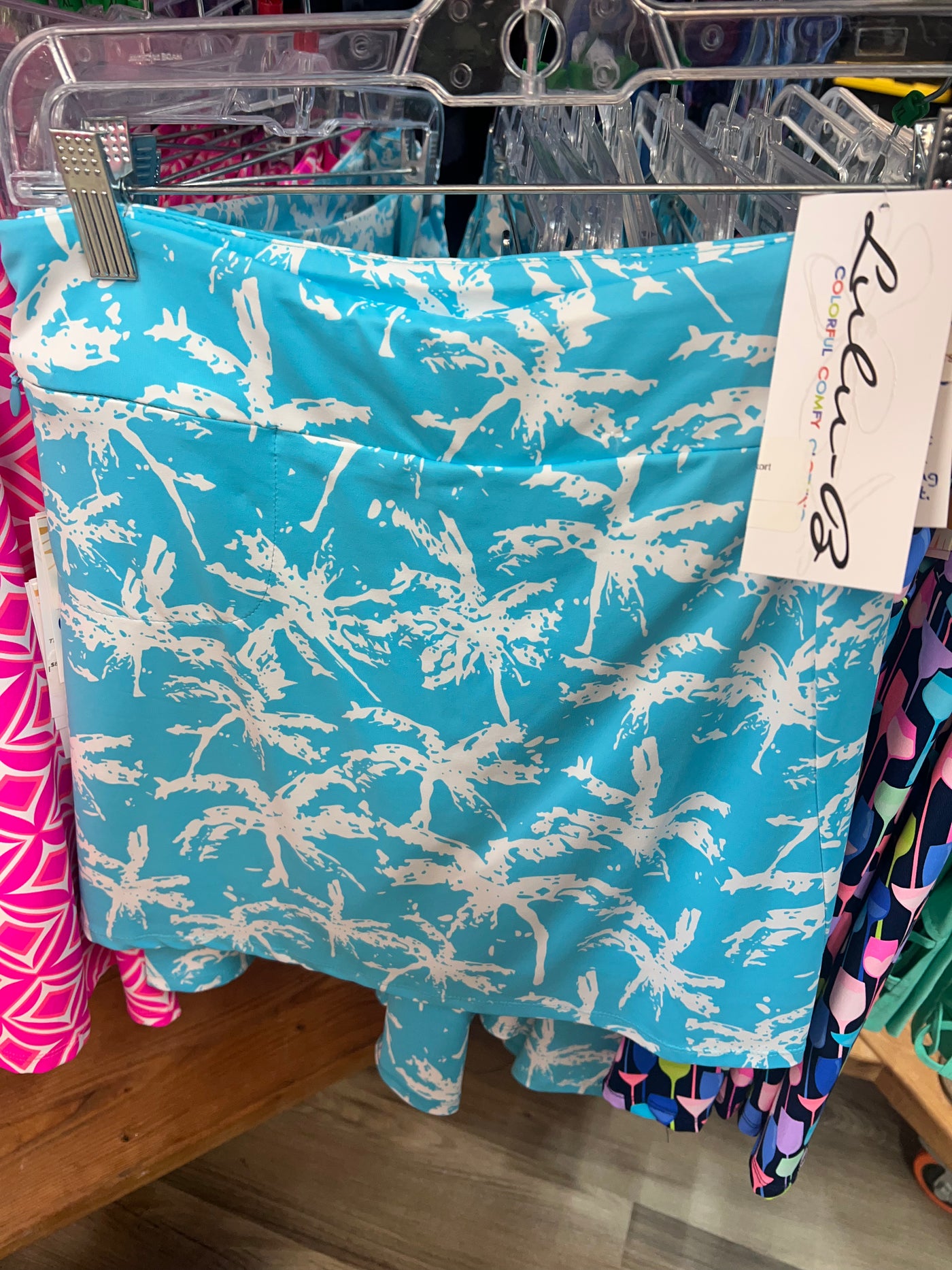 Aqua Palm Tree Fun Skort