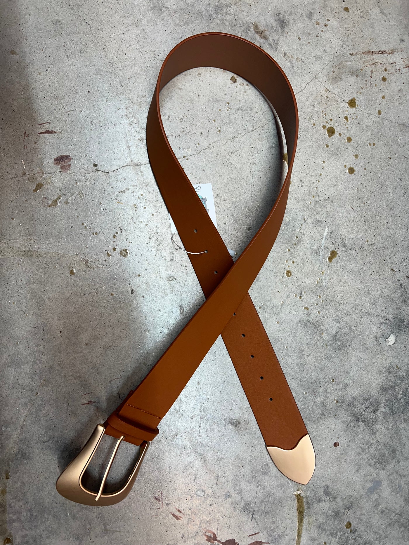 Brown Faux Leather Fashion Belt
