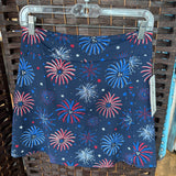 Navy Firework Zip Skort