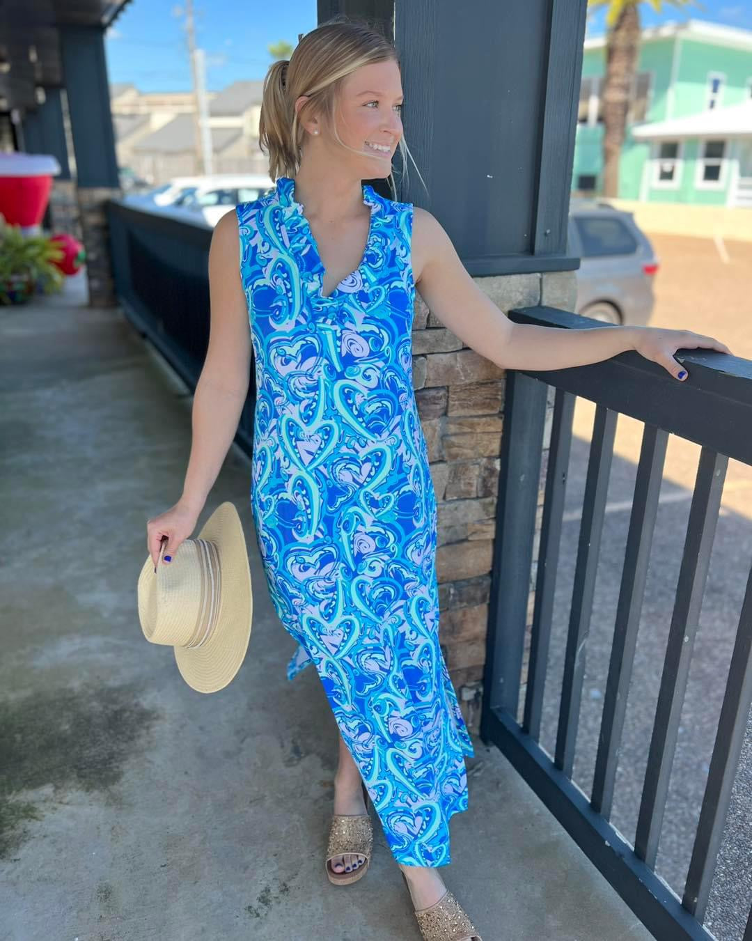 HTBL Ruffle Sleeveless Maxi