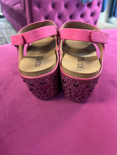 Fuchsia Rhinestones Wedge