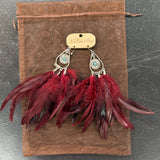 Red Feather Earrings