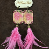 Pink Feather Earrings