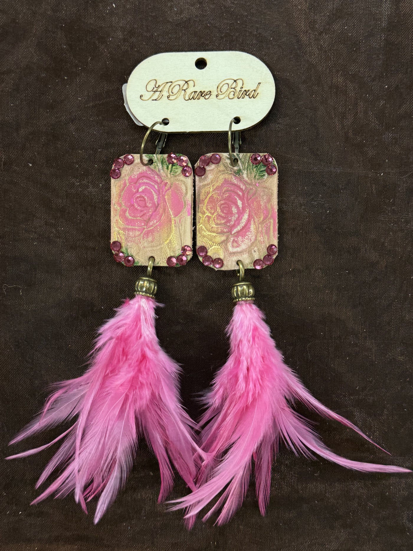 Pink Feather Earrings