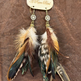 Pumpkin Feather Earrings