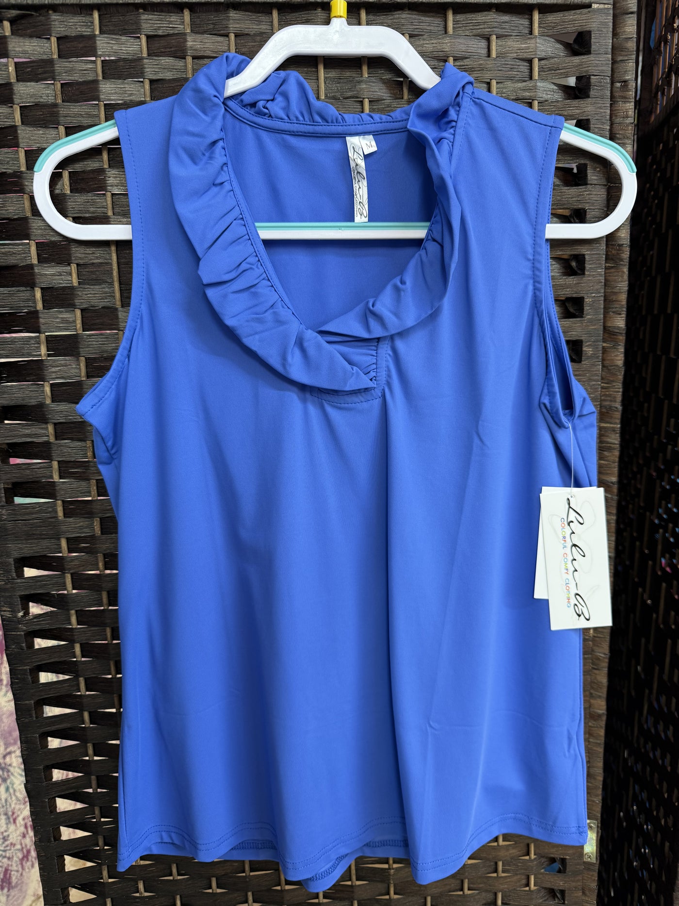 Deep Sea Ruffle V-neck Tank