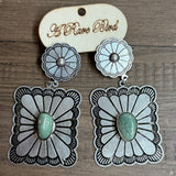 Square Turquoise Earrings