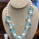 Aquamarine Pearl Necklace