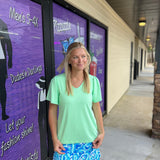 Clear Lime S.Slv. Frill Vneck