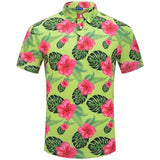Hibiscus Green Golf Shirt