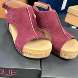 Carley Dark Red Suede