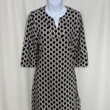 Geometric Link Black & Stone Travel Dress