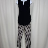 Geometric Link Black & Stone 25" Inseam Capri