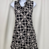 Geometric Stone & Black Ruffle Vneck Tank