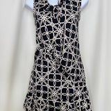 Geometric Stone & Black Flounce Skort