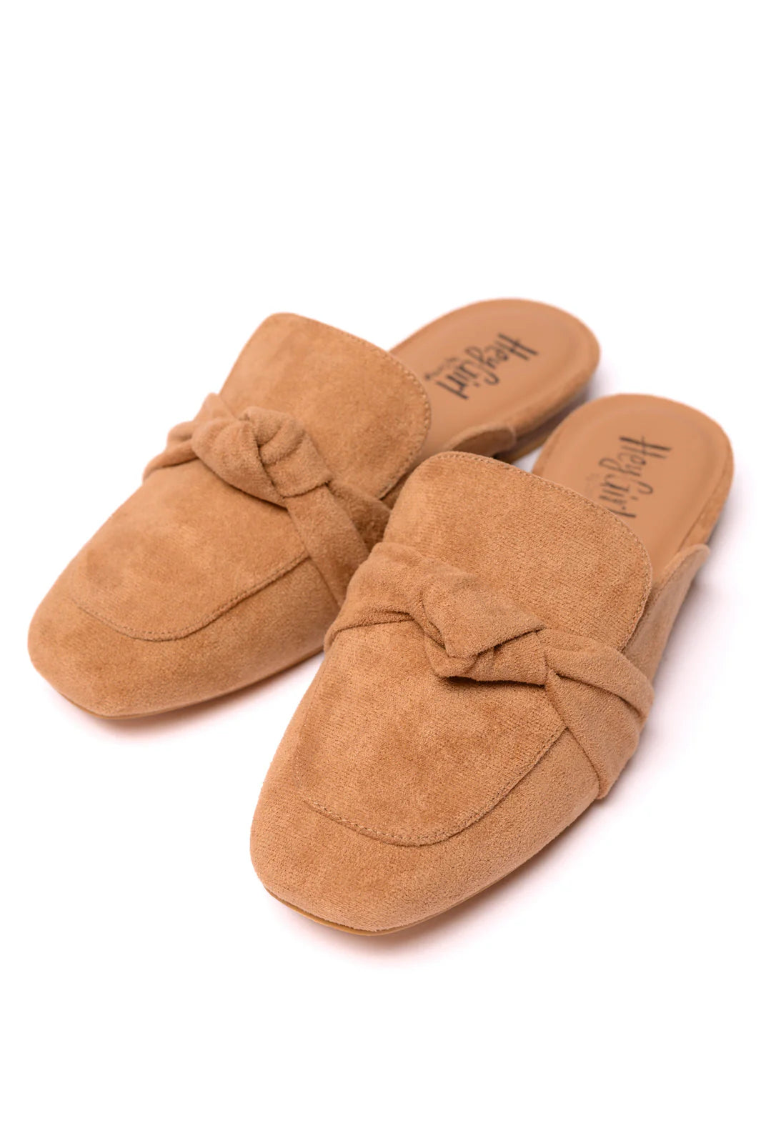 Camel Faux Suede Slide On