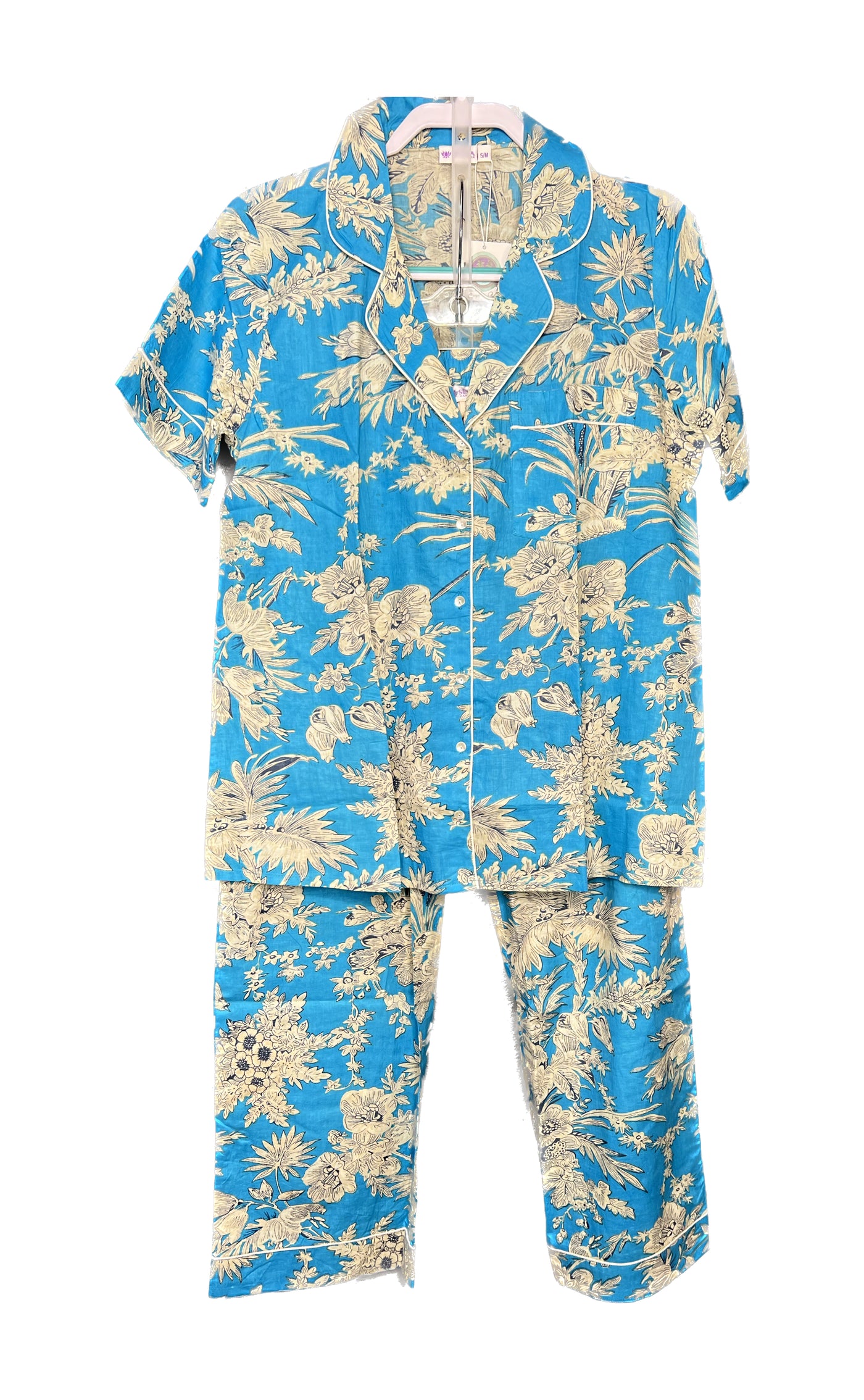 Turquoise and Gold Pajama Set