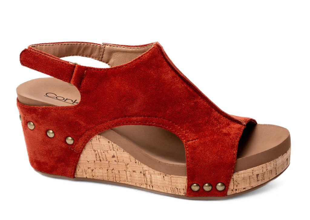 Carley Rust Faux Suede