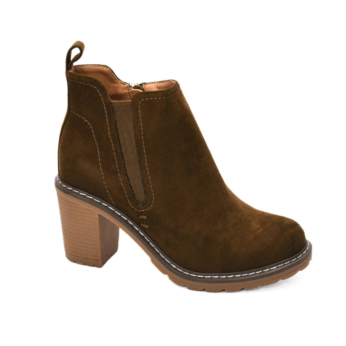 Khaki Faux Suede Boot