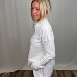Pearl White Half Zip Pullover