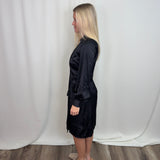 Black Valentina Wrap Dress