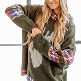 Green Christmas Reindeer Sweater