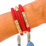 Red Game Day Bracelets &  Necklaces: RED CHUNKY BRACELET