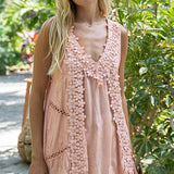 rose floral lace crochet top