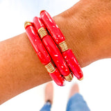 Red Game Day Bracelets &  Necklaces: RED CHUNKY BRACELET