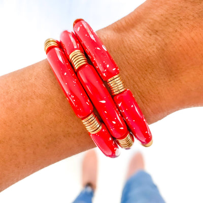 Red Game Day Bracelets &  Necklaces: RED CHUNKY BRACELET