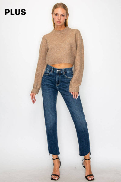 PLUS - TUMMY CONTROL HIGH RISE STRAIGHT JEANS: 16 (32)