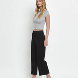 BLK HIGH RISE WIDE JEAN