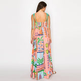 Tropical Print Cotton Maxi Dress