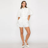 White Shirt with Flare Sleeves
