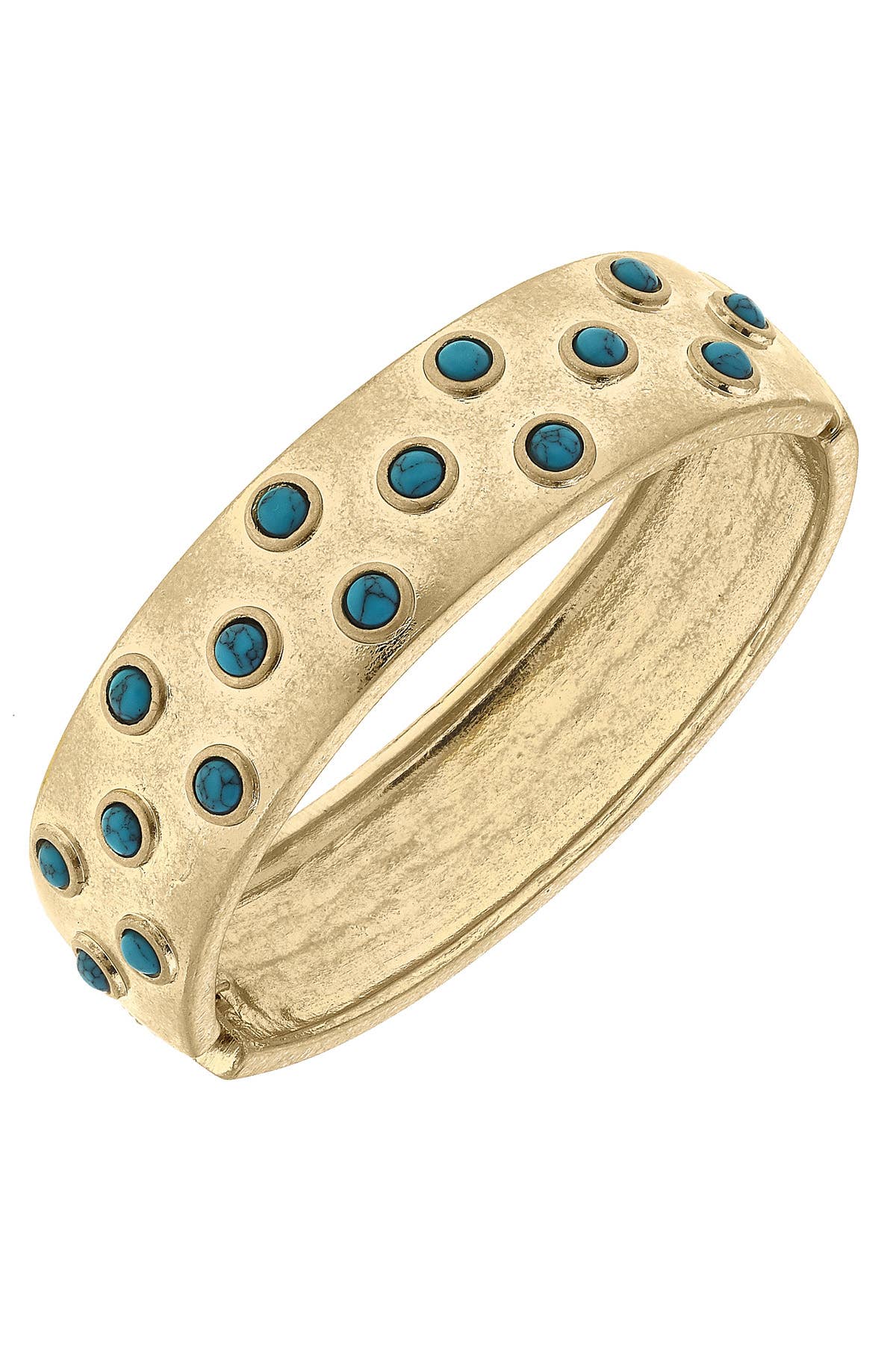 Yellowstone Turquoise Studded Hinge Bangle