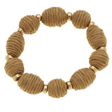 Mickey Raffia Beaded Stretch Bracelet