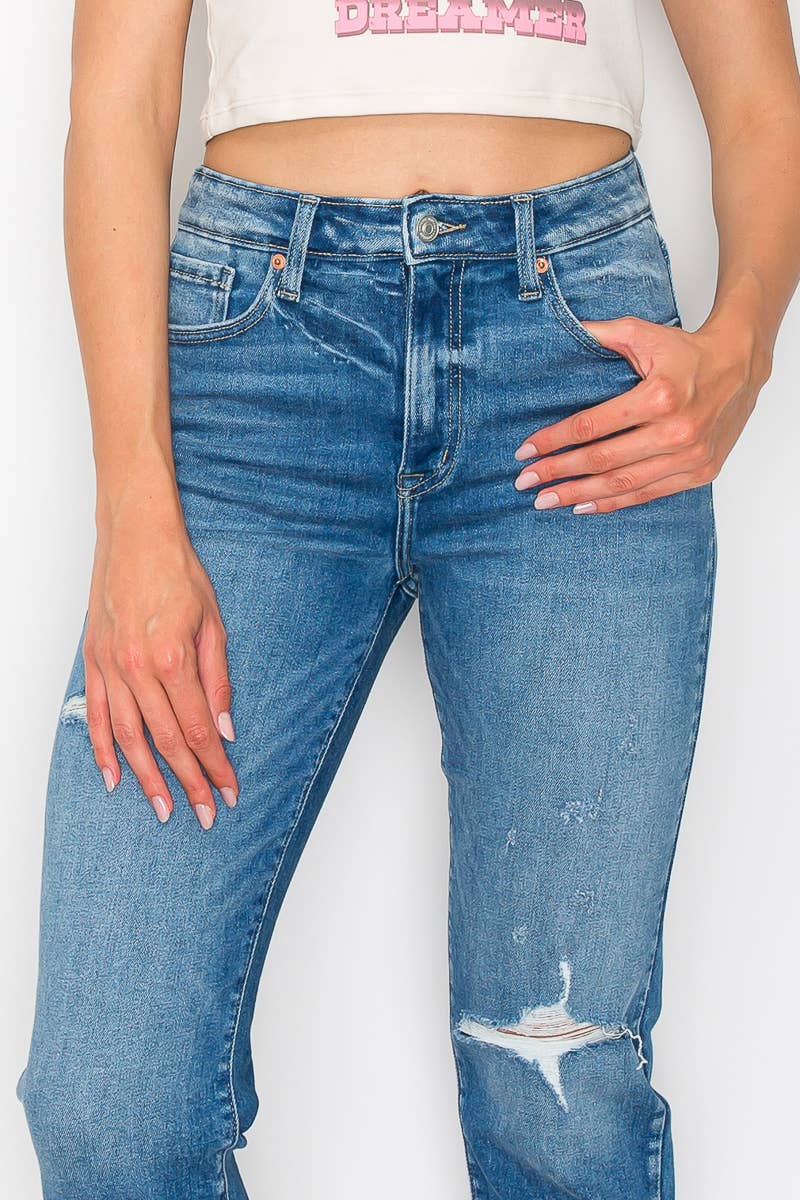 HIGH RISE TAPERED LEG JEANS: 5 (26)