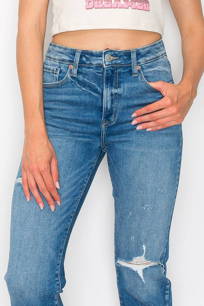 HIGH RISE TAPERED LEG JEANS: 5 (26)